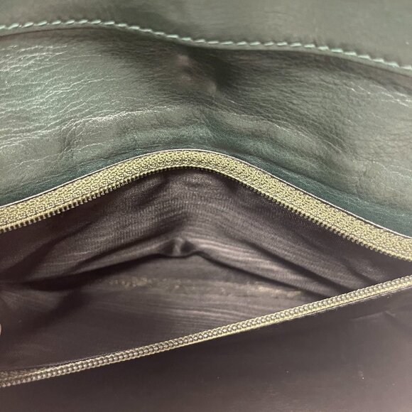 CELINE Vintage Dark Green Leather Bifold Long Wallet - Preowned - Picture 9 of 15
